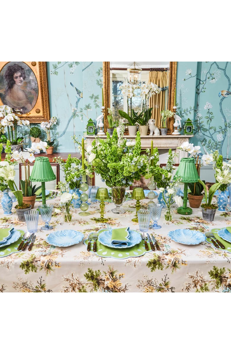 Mrs. Alice Green Frilled Silk Lampshade, Alternate, color, Green