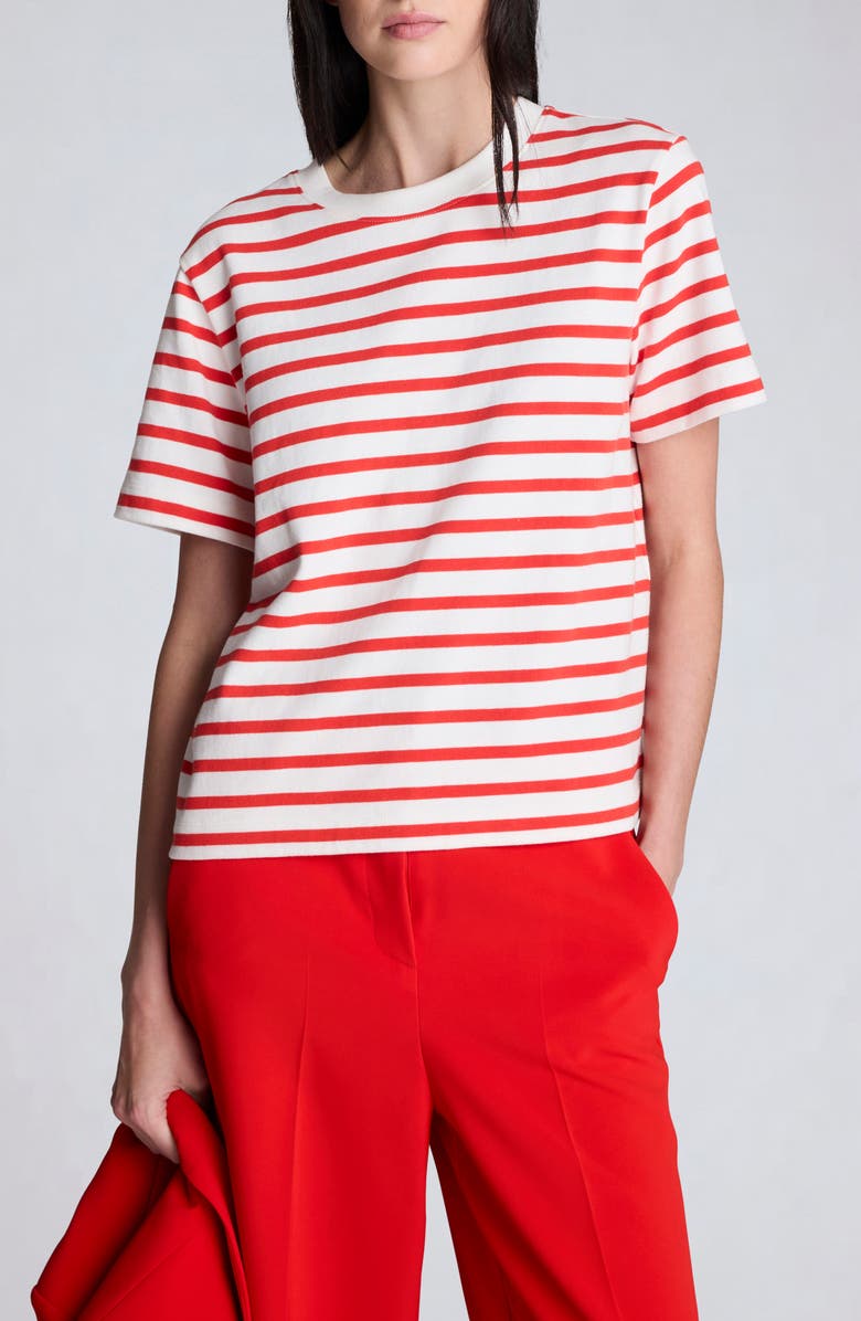 Kenneth Cole Stripe Boxy T-Shirt, Main, color, 
