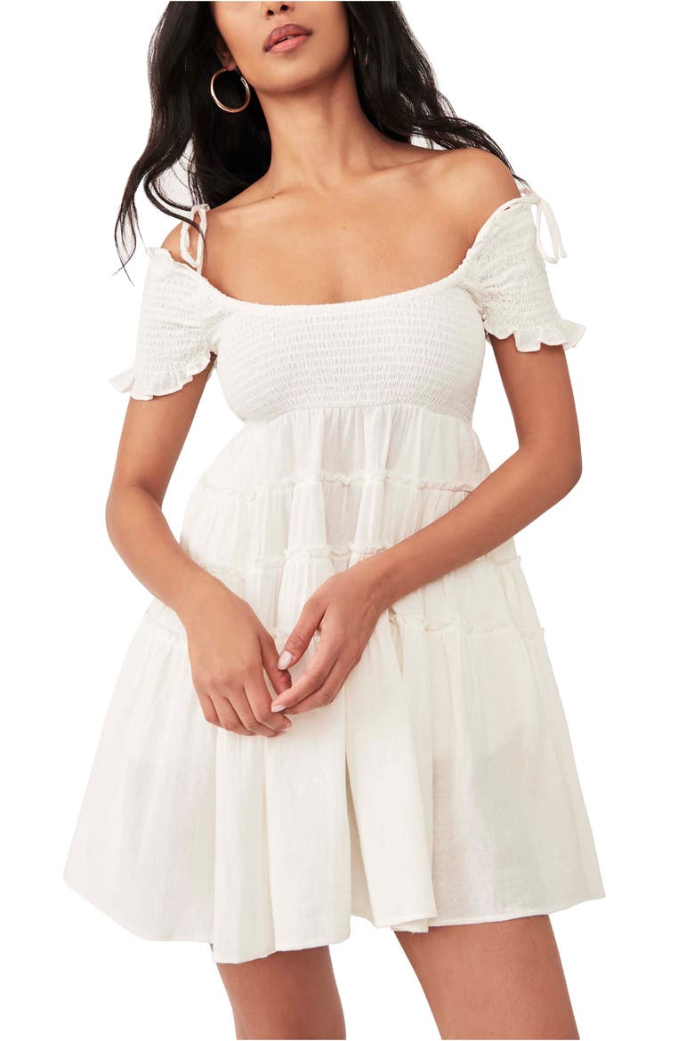 free-est Happy with You Cold Shoulder Minidress, Alternate, color, WHITE