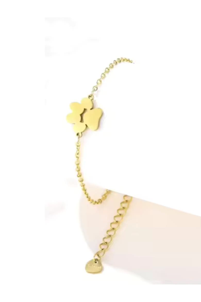 PurePaw Link Chain Paw Cutout Charm Bracelet, Alternate, color, Gold