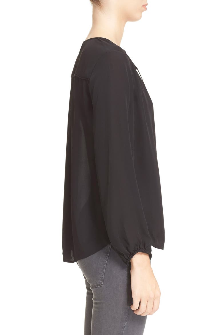'Odelette' Silk Shirt, Alternate, color, CAVIAR
