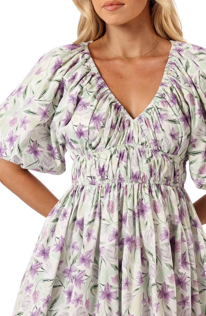 Petal & Pup Tenaya Floral Puff Sleeve Minidress, Alternate, color,