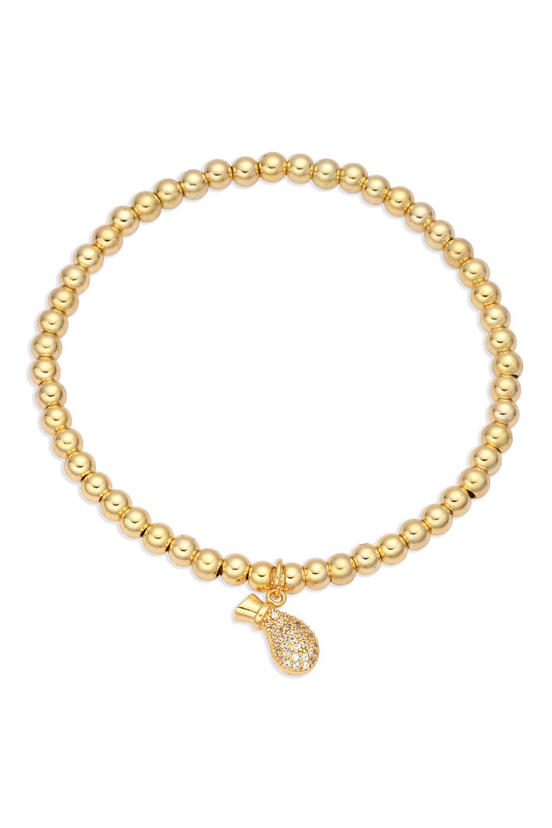 Pineapple Beaded Stretch Bracelet, Main, color, GOLD