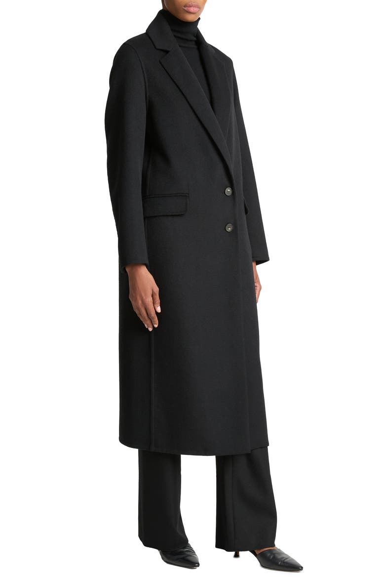 Classic Wool Blend Coat, Alternate, color, BLACK