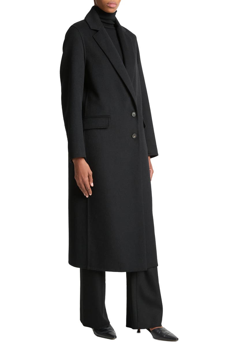 Vince Classic Wool Blend Coat, Alternate, color, Black