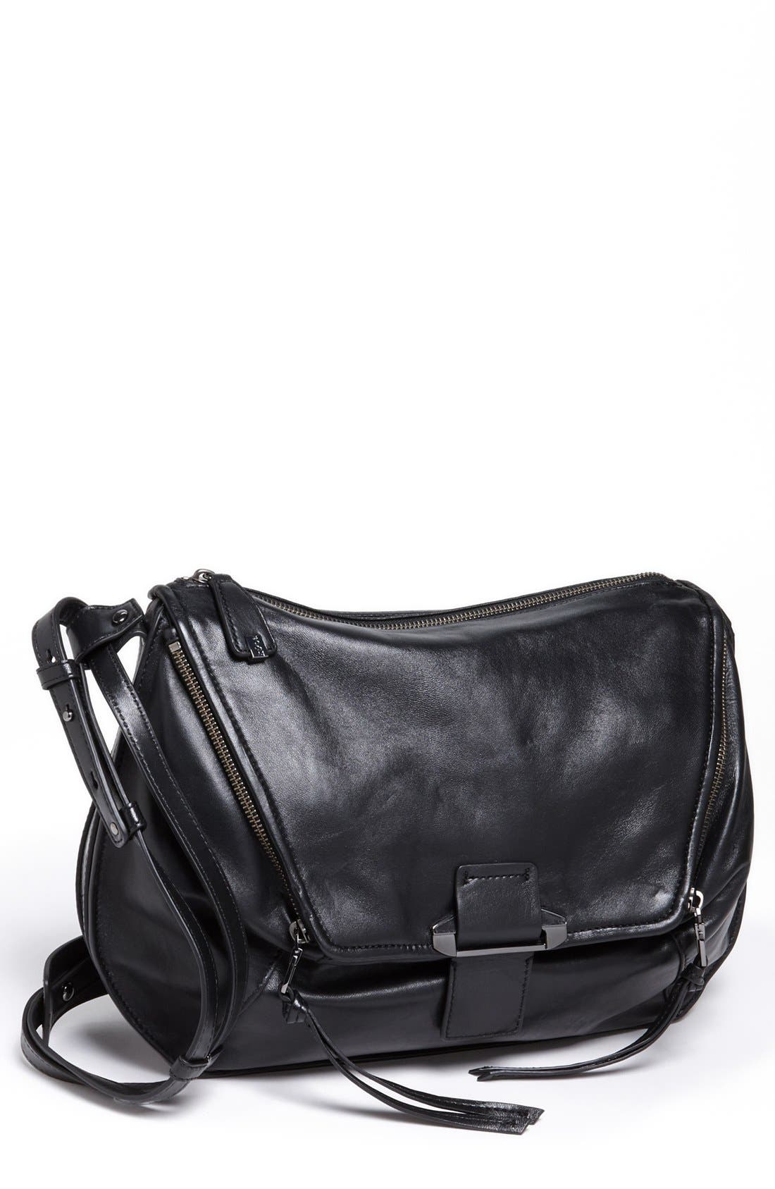 'Leroy' Shoulder Bag, Main, color, BLACK