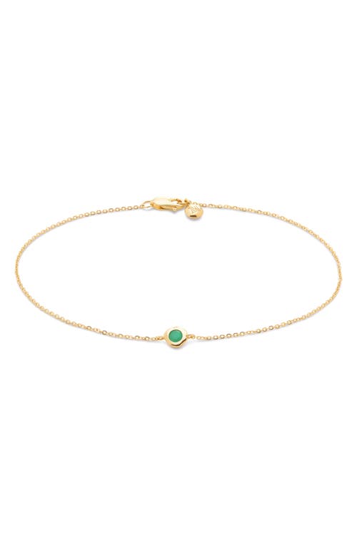 Monica Vinader Siren Emerald Chain Bracelet In Gold