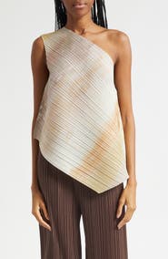Issey Miyake Sea Bubble Pleated One-Shoulder Top