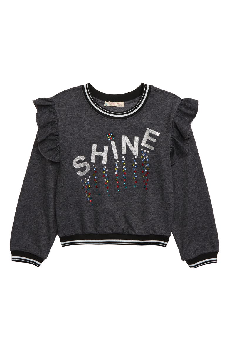 Truly Me Shine Embellished Sweatshirt, Main, color, Black