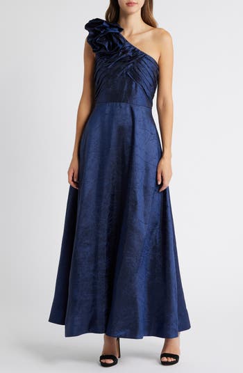 Tahari ASL Rosette One-Shoulder Ball Gown Nordstrom