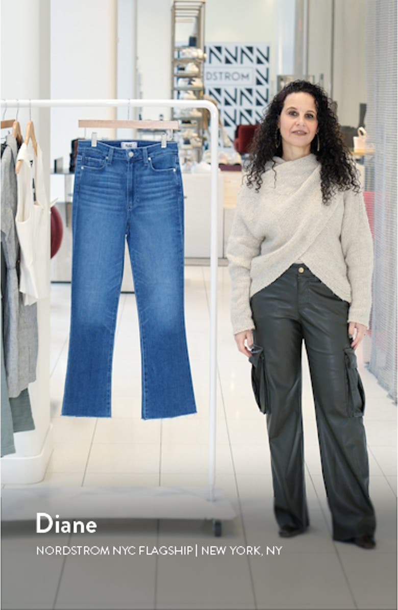 Claudine High Waist Frayed Hem Flare Jeans, sales video thumbnail