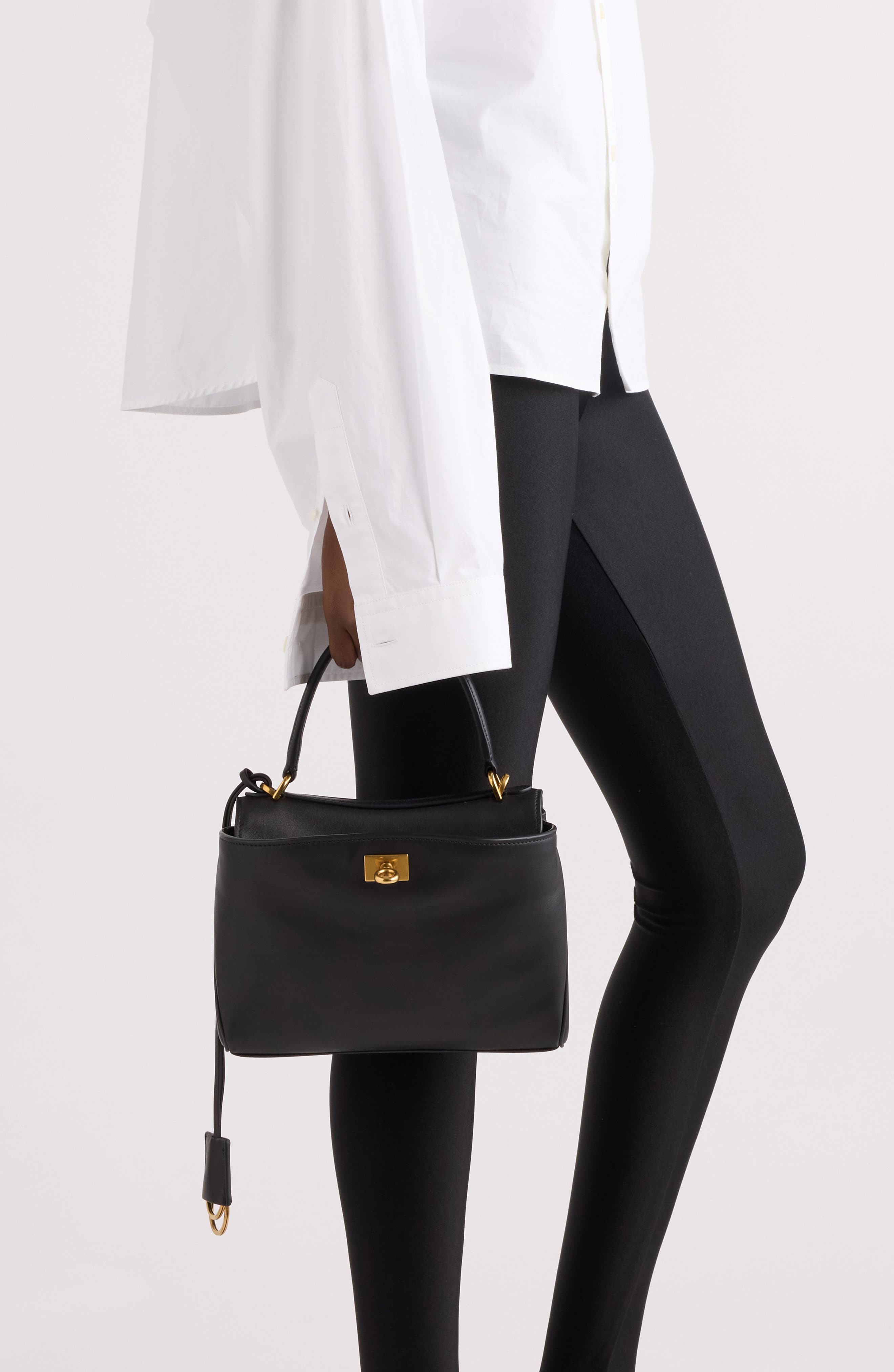 Balenciaga Mini Rodeo Leather Top Handle Bag, Alternate, color, 1000 Black