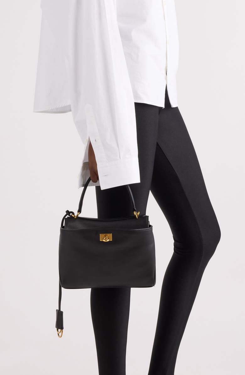 Balenciaga Mini Rodeo Leather Top Handle Bag, Alternate, color, 1000 Black