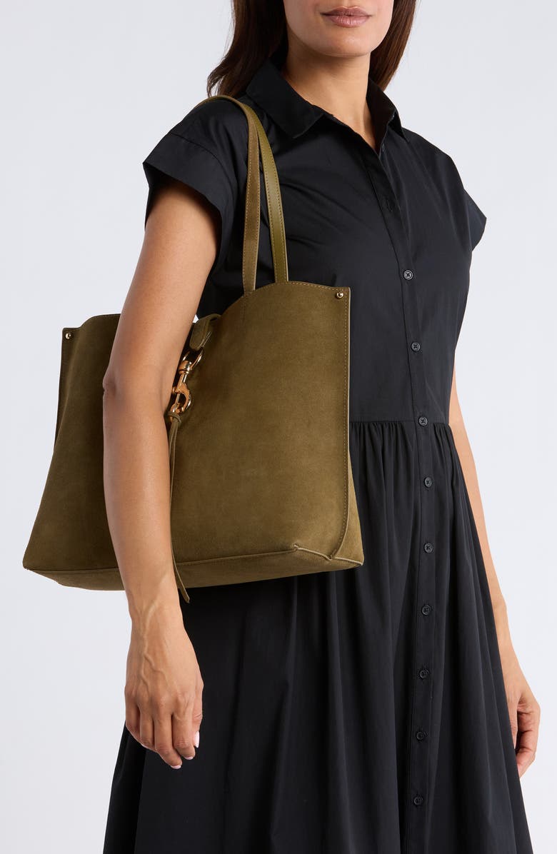 Rebecca Minkoff Megan Suede Tote, Alternate, color, Jungle