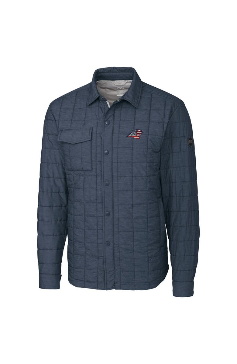 Cutter & Buck Men's Cutter & Buck Navy Carolina Panthers Americana Rainier Full-Snap Shirt Jacket, Main, color, 