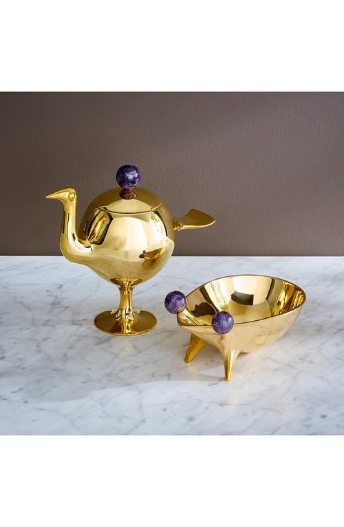 Jonathan Adler Brass Bird Box In Gold