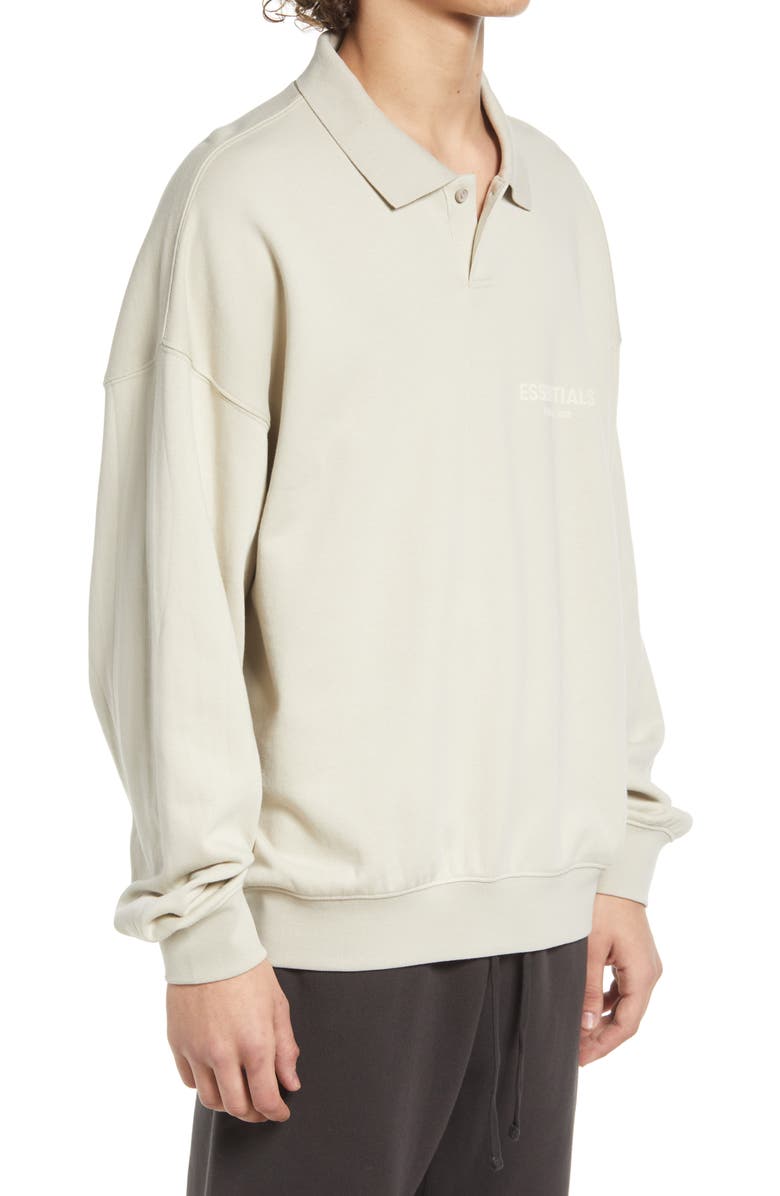 Fear of God Essentials Cotton French Terry Long Sleeve Polo Shirt