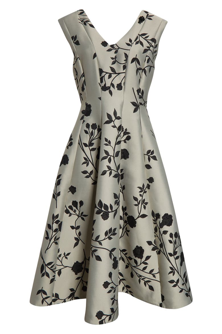 Clea Floral Print Midi Dress, Alternate, color, ECRU