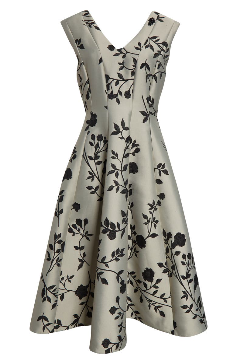 Max Mara Clea Floral Print Midi Dress, Alternate, color, Ecru
