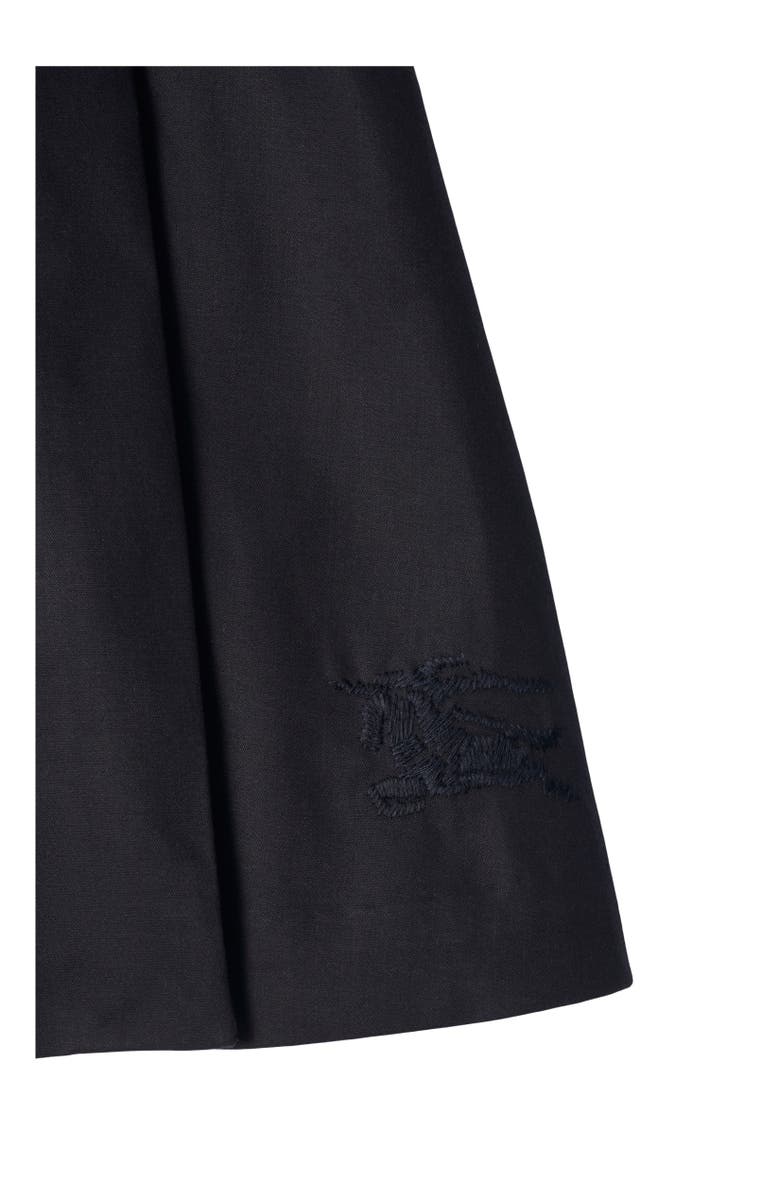 Burberry Pleated Cotton Blend Skirt, Alternate, color, Storm Blue