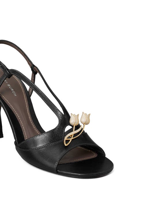 Tory Burch Twisted Heel T-strap Sandal In Multi