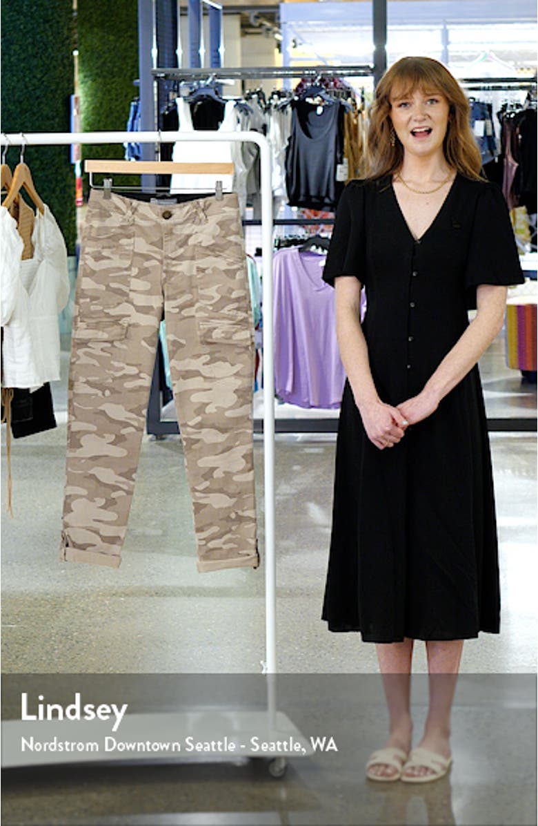 'Ab'Solution Camo High Waist Cuff Ankle Pants, sales video thumbnail