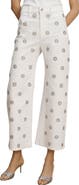 Veronica Beard Grant Studded High Waist Ankle Wide Leg Jeans