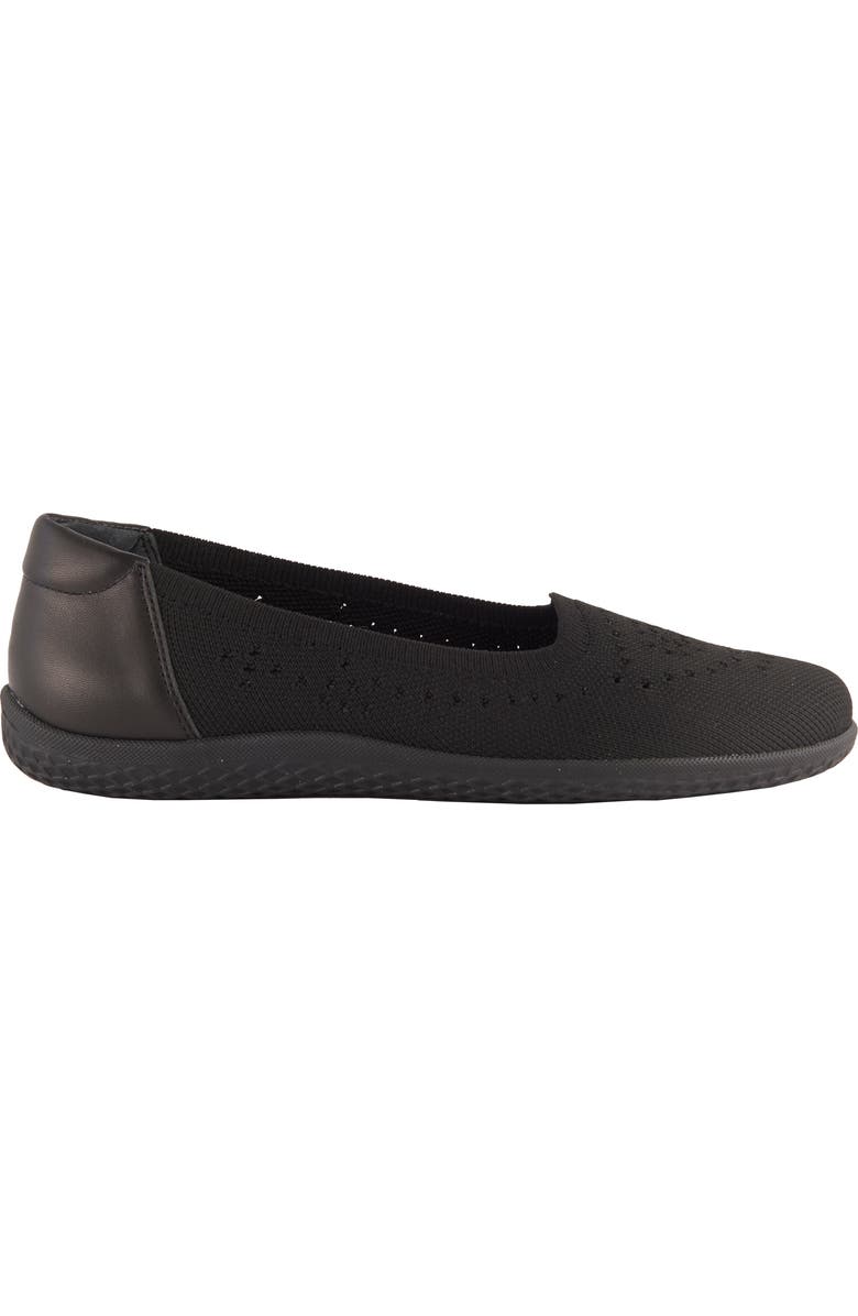 David Tate Italy Knit Ballet Flat, Alternate, color, Black Fabric