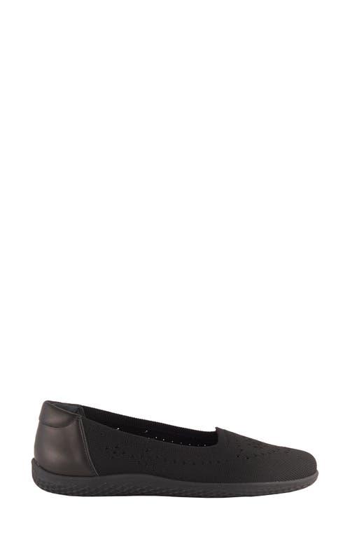 David Tate Italy Knit Ballet Flat In Black Fabric