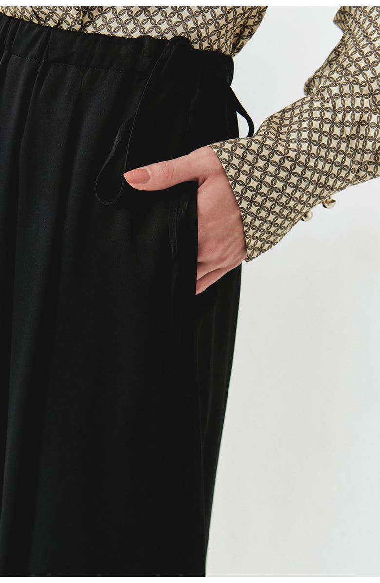 Exquise Sheer Viscose Maxi Skirt, Alternate, color, Black