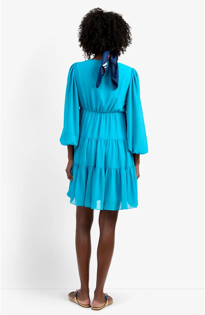 Trina Turk Make Merry Georgette Dress, Alternate, color, Coastal Cyan