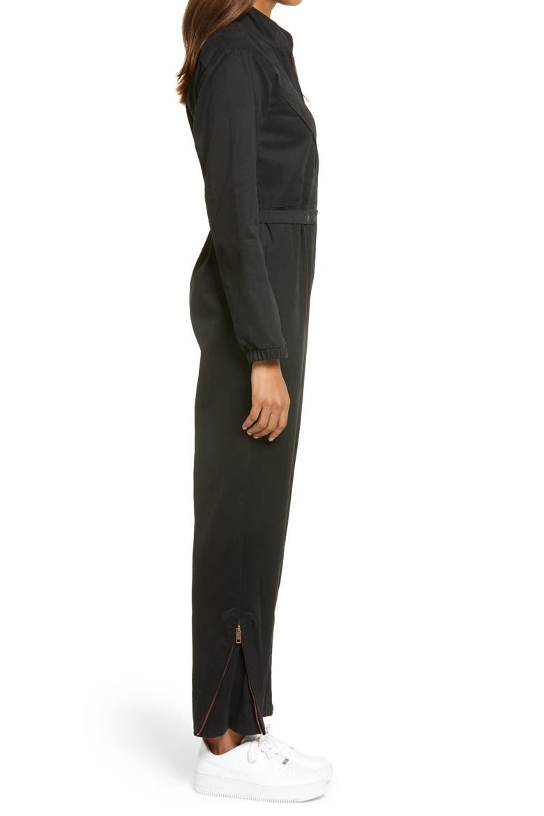 Bessie Cotton Jumpsuit, Alternate, color, BLACK
