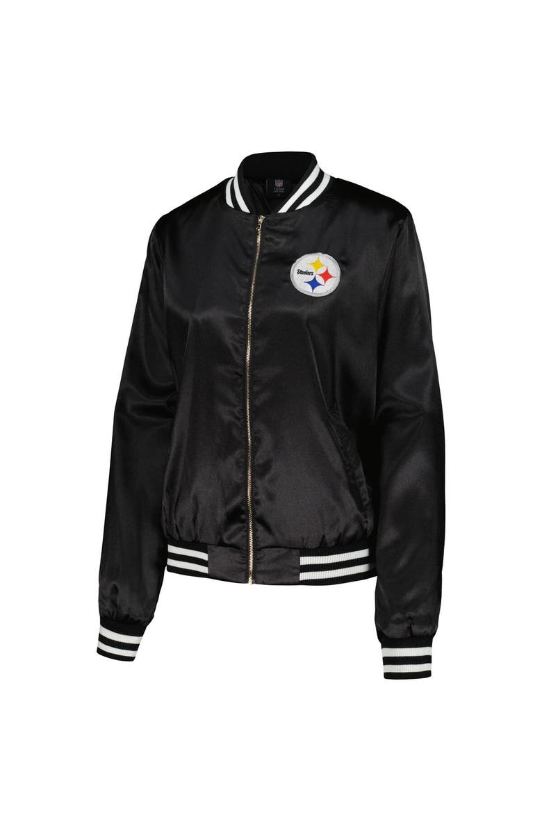 CUCE Women's Cuce  Black Pittsburgh Steelers Rhinestone Full-Zip Varsity Jacket, Alternate, color, 