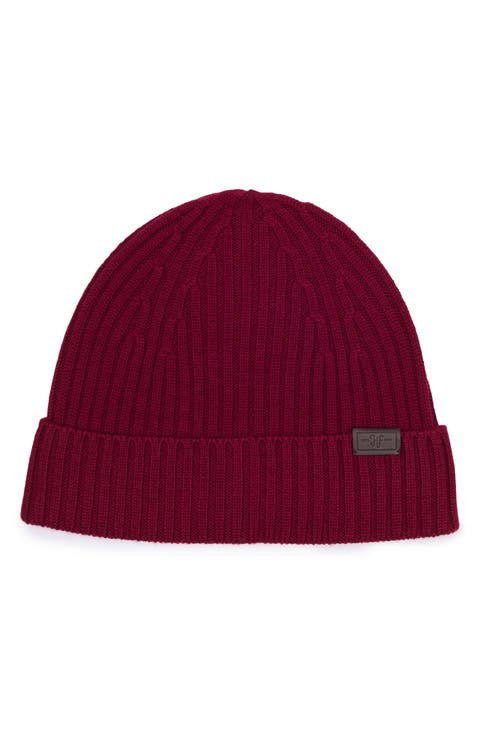 Merino Wool Ribbed Cuff Beanie