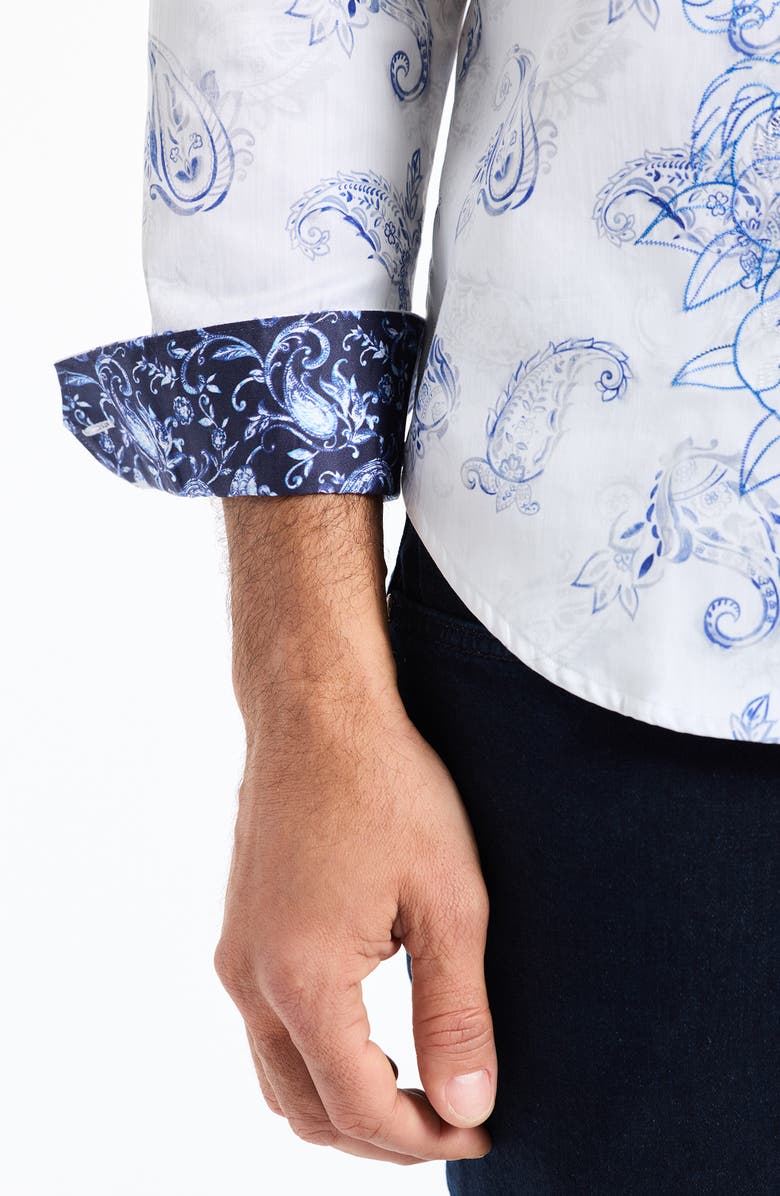 Robert Graham Ramsey Long Sleeve Button-Up Shirt, Alternate, color, White/ Blue