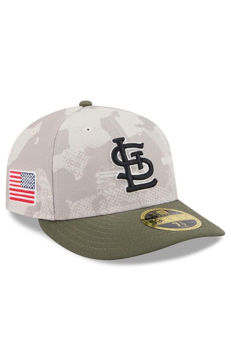 Men's New Era Light Beige/Olive St. Louis Cardinals 2025 Armed Forces Day Low Profile 59FIFTY Fitted Hat, Main, color, Light Beige