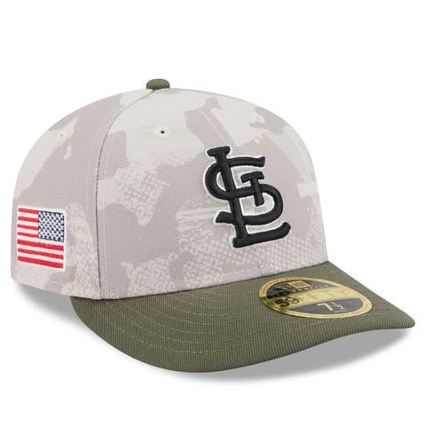 Men's New Era Light Beige/Olive St. Louis Cardinals 2025 Armed Forces Day Low Profile 59FIFTY Fitted Hat