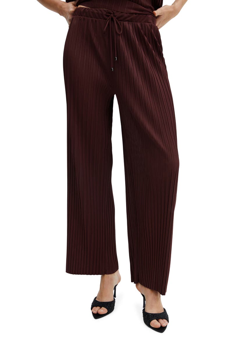 MANGO Forest Pleated Straight Leg Drawstring Pants, Main, color,