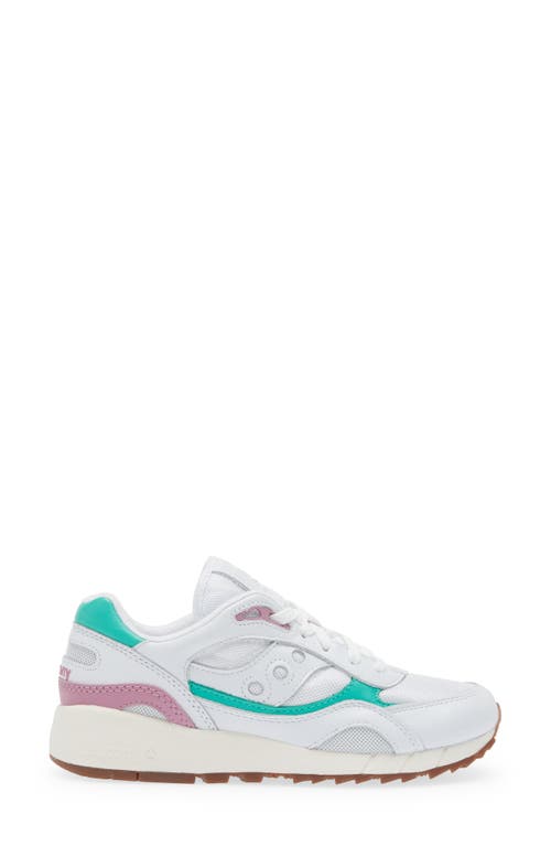 Saucony Shadow 6000 Running Shoe In White/aqua