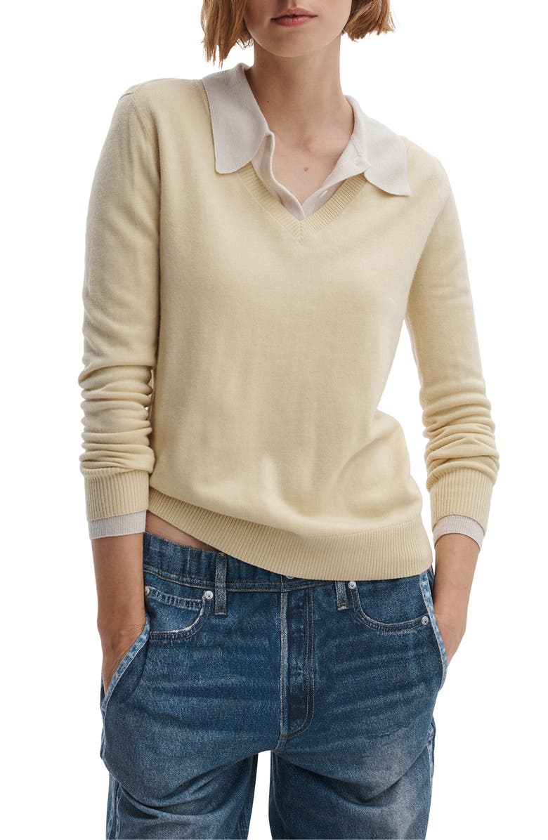 rag & bone Anne Wool Sweater, Main, color, Butter