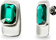 UNODE50 Earrings with Green Faceted Crystal