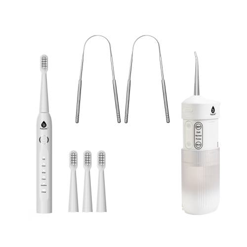 Pursonic Complete Oral Care Bundle Toothbrush, Water Flosser & Tongue Scraper In White