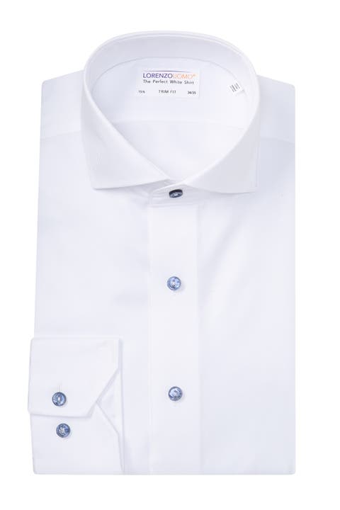 Diagonal Twill Trim Fit Dress Shirt