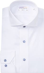 Lorenzo Uomo Diagonal Twill Trim Fit Dress Shirt