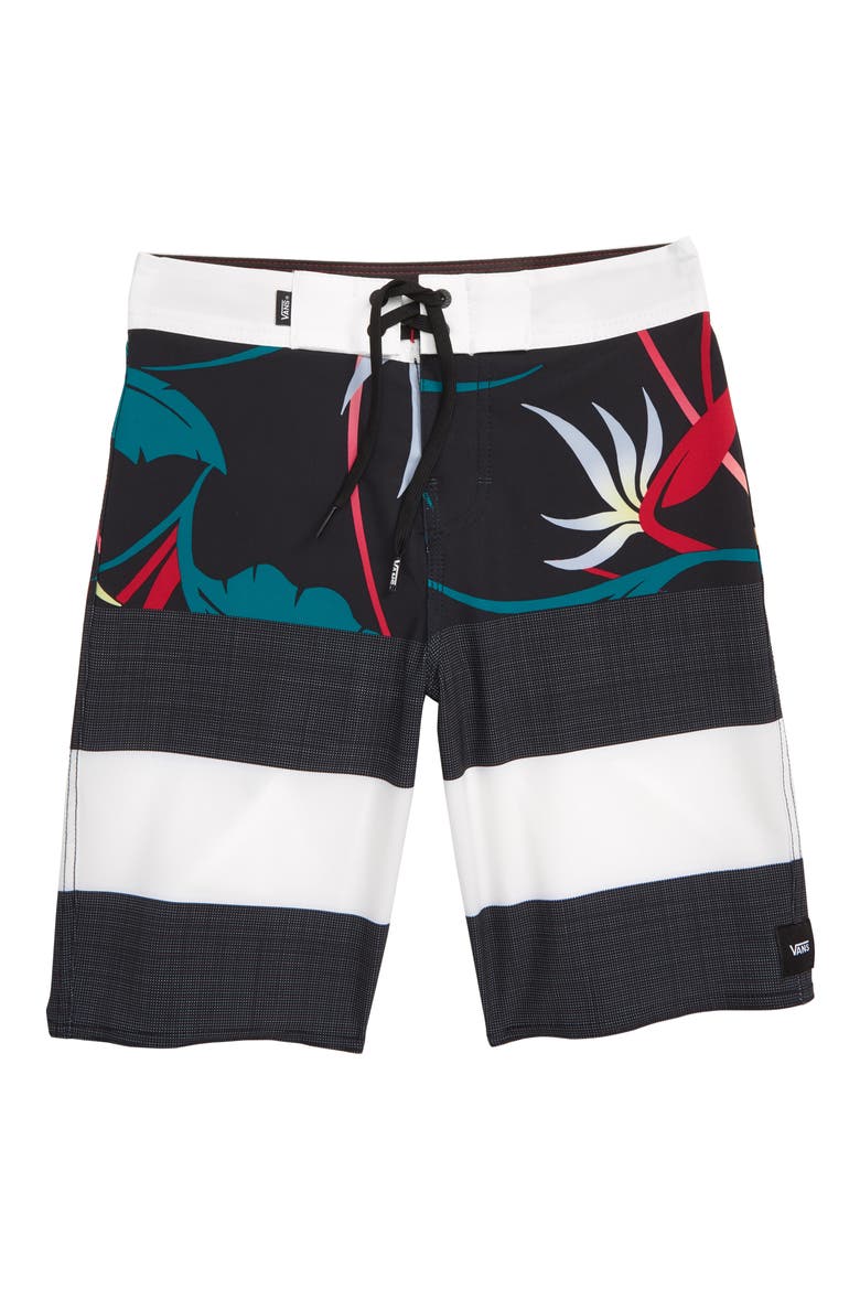 Era Board Shorts, Main, color, BLACK OPEN SHADE FLORAL
