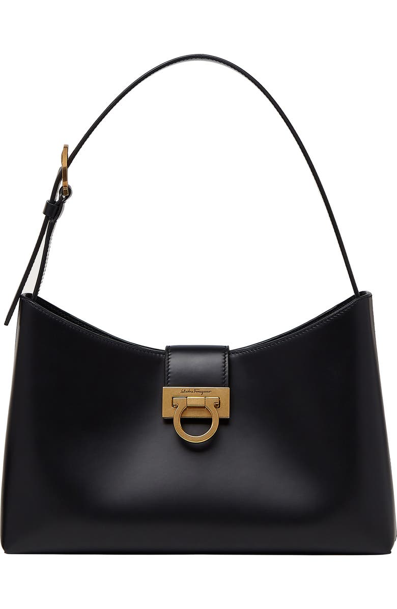 FERRAGAMO Trifolio Leather Shoulder Bag, Main, color,