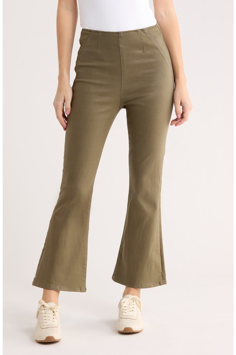 Carson Off-Duty High Waist Ankle Flare Jeans, Main, color, ARMY HIGH GLOSS