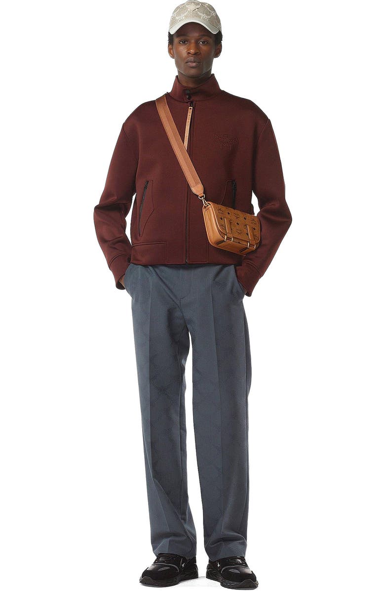 MCM Aren Messenger Bag in Visetos, Alternate, color, Cognac