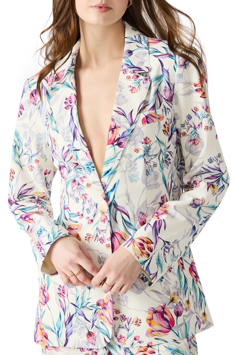 Destiny Floral Cotton Blazer, Main, color, ANTIQUE