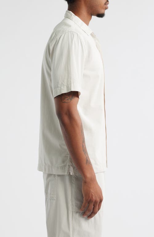 Service Works Script Embroidered Organic Cotton Camp Shirt In White